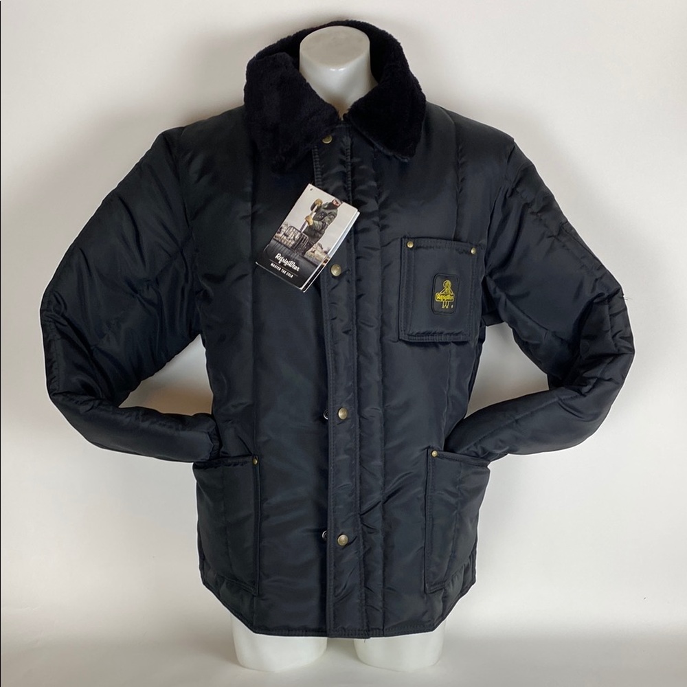 Refrigiwear Polar Work Black Jacket Men's Size Large Domestic Fur Collar